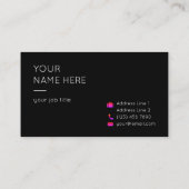 Minimalistisch eenvoudig schoon Visitekaartje (Achterkant)