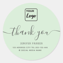 Minimalistisch eenvoudig script aangepast logo bed ronde sticker