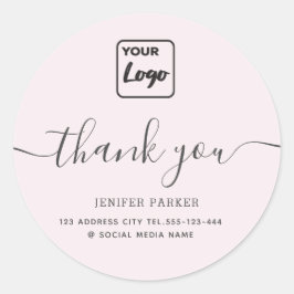 Minimalistisch eenvoudig script aangepast logo bed ronde sticker