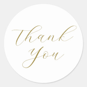 Minimalistisch eenvoudig script Dank u Business Wh Ronde Sticker