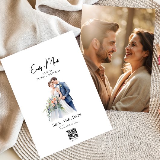 Minimalistisch eenvoudig script Foto Sla de datum Kaart