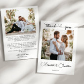 Minimalistisch Eenvoudig Script Hart 2 Fotobruilof Bedankkaart