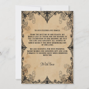 Minimalistisch eenvoudig script  horror gothic bedankkaart