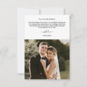 Minimalistisch eenvoudig script met bruiloft foto bedankkaart (Achterkant)