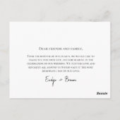 Minimalistisch eenvoudig script met hartelijke tro briefkaart (Achterkant)