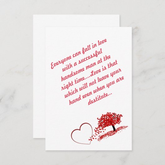 Minimalistisch eenvoudig script met hartontwerp bedankkaart (Voorkant / Achterkant)