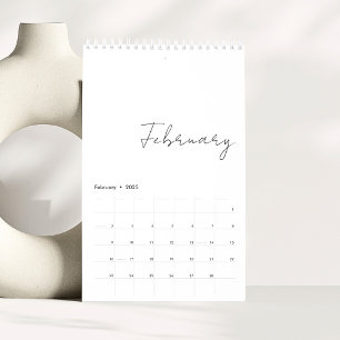 Minimalistisch Eenvoudig Script Schrijven Maanden Kalender