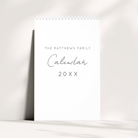 Minimalistisch Eenvoudig Script Schrijven Maanden  Kalender