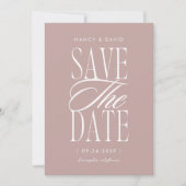 Minimalistisch Eenvoudig Script Stof Roze Huwelijk Save The Date (Voorkant)