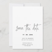 Minimalistisch Eenvoudig Script Trouwen slaat de d Save The Date (Voorkant)