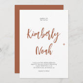 Minimalistisch eenvoudig script verbrand oranje br kaart (Voorkant / Achterkant)