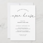 Minimalistisch Eenvoudig Script Zakelijk Open Huis Kaart (Voorkant)