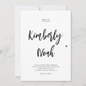 Minimalistisch eenvoudig script zwart-wit bruiloft kaart (Voorkant)