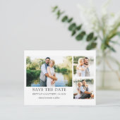 Minimalistisch Eenvoudig sparen de Datum Couple 3  Briefkaart (Staand voorkant)