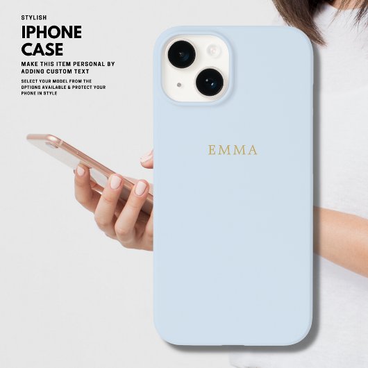 Minimalistisch Eenvoudig Stijlvol Chique Blauw Gou Case-Mate iPhone Case