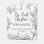 Minimalistisch eenvoudig stijlvol gepersonaliseerd keramisch ornament (Links)