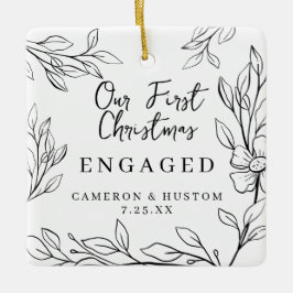 Minimalistisch eenvoudig stijlvol gepersonaliseerd keramisch ornament