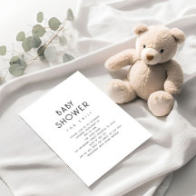 Minimalistisch eenvoudig tekst zwart-wit Baby show