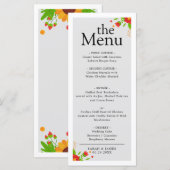 Minimalistisch eenvoudig trendy modern Floral menu (Voorkant / Achterkant)
