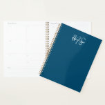 Minimalistisch eenvoudig twee monogram Blauwgroen  Planner<br><div class="desc">Minimalistische Simple Two Monogram blauwgroen blauwe planner perfect als cadeau voor bazen,  consultants,  professionals of zakenmensen.</div>