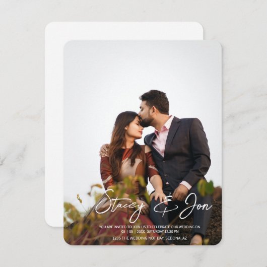 Minimalistisch eenvoudig | Uitnodiging voor gepers (Voorkant / Achterkant)