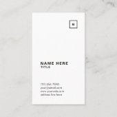Minimalistisch eenvoudig verticaal Visitekaartje (Achterkant)