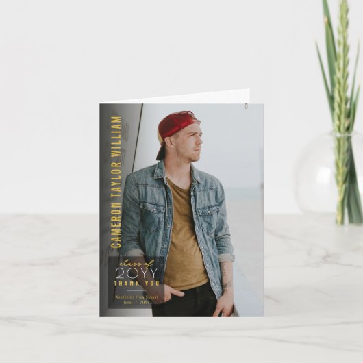 Minimalistisch Eenvoudig Vierkant Modern Photo Afs Bedankkaart (Voorkant)