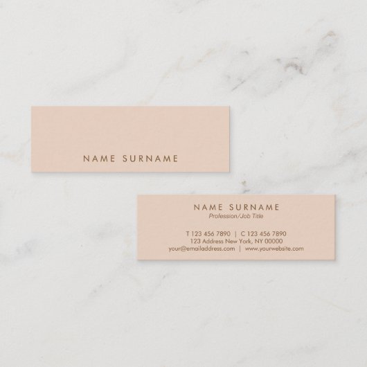 Minimalistisch eenvoudig Visitekaartje van het typ (Voorkant / Achterkant)