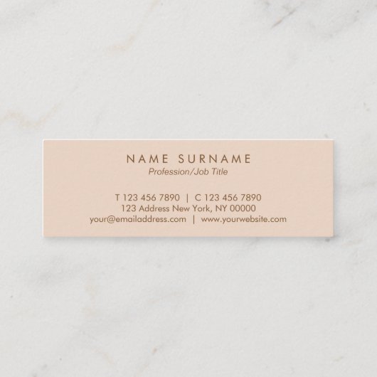 Minimalistisch eenvoudig Visitekaartje van het typ (Achterkant)