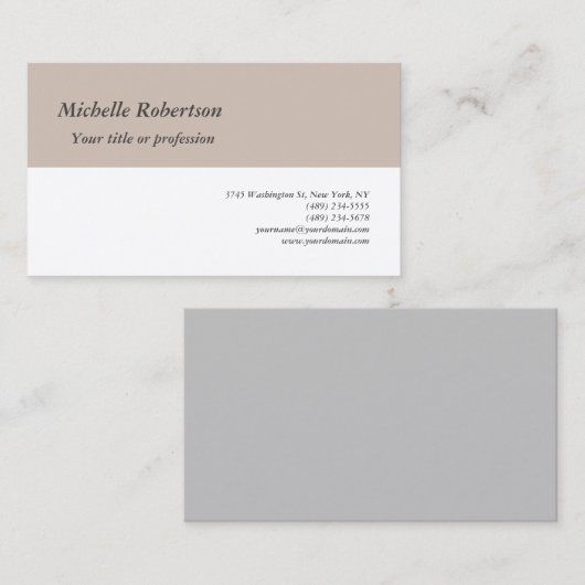 Minimalistisch eenvoudig voorzijde voorzijde visitekaartje (Voorkant / Achterkant)