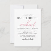 Minimalistisch eenvoudig vrijgezellenfeest kaart (Voorkant)