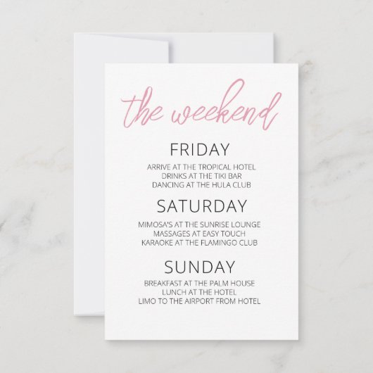 Minimalistisch eenvoudig vrijgezellenfeest kaart (Achterkant)