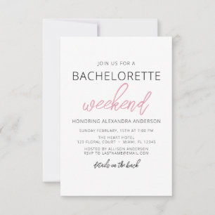 Minimalistisch eenvoudig vrijgezellenfeest kaart