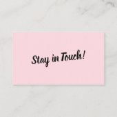 Minimalistisch eenvoudig We hebben pastel roze Kaa Visitekaartje (Achterkant)