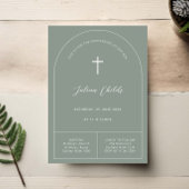 Minimalistisch eenvoudig wijze groen boogdoop kaart