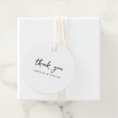Minimalistisch eenvoudig wit dank u bruiloft bedankjes labels (In situ)