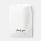 Minimalistisch eenvoudig wit dank u bruiloft bedankzakje (Voorkant)