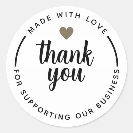 Minimalistisch eenvoudig wit dank u cirkel Sticker (Voorkant)