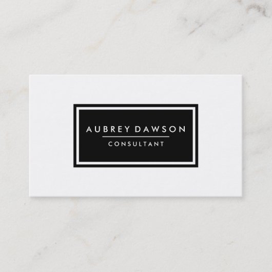 Minimalistisch Eenvoudig Wit en Zwart Visitekaartje (Voorkant)