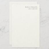 Minimalistisch Eenvoudig Wit Modern  Briefpapier (Voorkant / Achterkant)