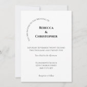 Minimalistisch eenvoudig wit, modern huwelijk kaart (Voorkant)