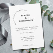 Minimalistisch eenvoudig wit, modern huwelijk kaart