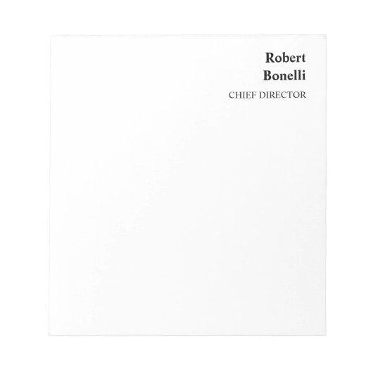 Minimalistisch Eenvoudig Wit Modern Notitieblok (Voorkant)