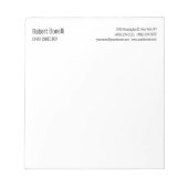 Minimalistisch Eenvoudig Wit Modern Notitieblok (Voorkant)