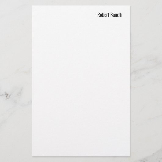 Minimalistisch Eenvoudig Wit Modern Standaardforma Briefpapier (Voorkant)