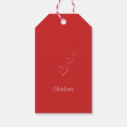 Minimalistisch Eenvoudig Wit Valentijnsdag Liefde  Cadeaulabel (Achterkant)
