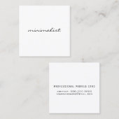 Minimalistisch Eenvoudig Wit Vierkante Visitekaartje (Voorkant / Achterkant)
