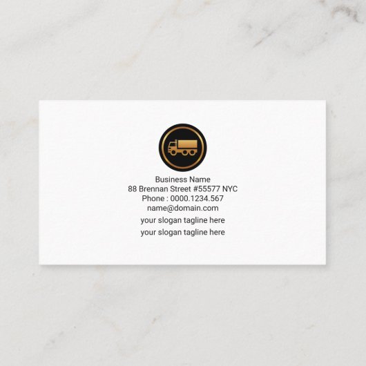 Minimalistisch eenvoudig wittransport visitekaartje (Achterkant)