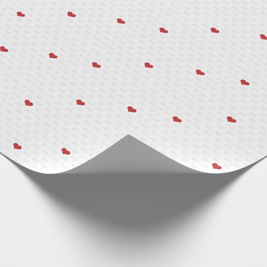 Minimalistisch Eenvoudig XO XO Rode Hart Valentijn Cadeaupapier (Hoek)