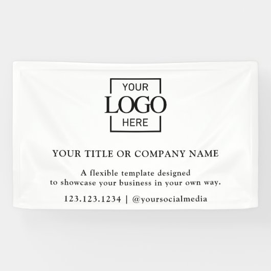 Minimalistisch Eenvoudig Zakelijk Logo Professione Spandoek (Horizontaal)